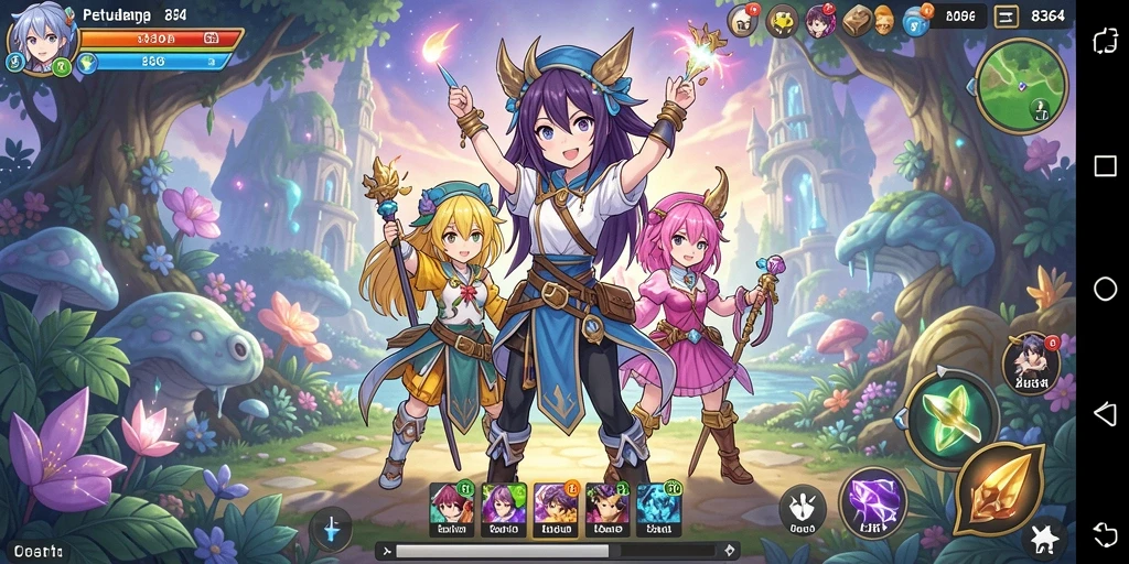 Tampilan gameplay seru di dunia Anime yang penuh petualangan.