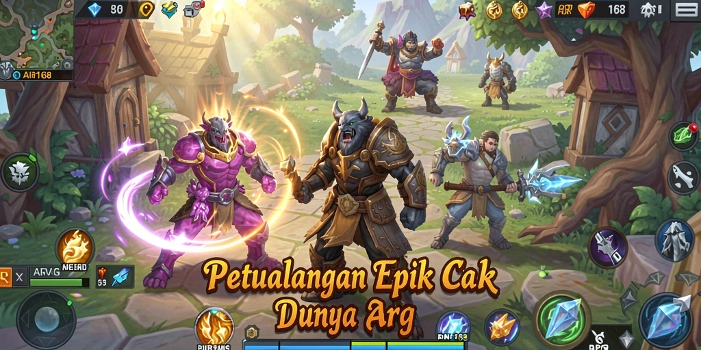 Tampilan screenshot utama AIR168 yang menunjukkan aksi pertarungan ARPG yang seru.