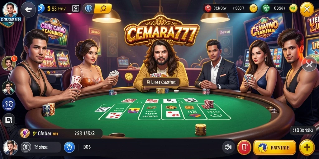 Screenshot gameplay Live Casino CEMARA777 yang mendebarkan.