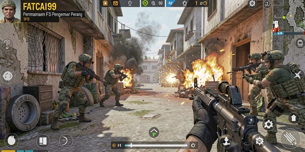 Tampilan aksi mendebarkan dalam gameplay FATCAI99.