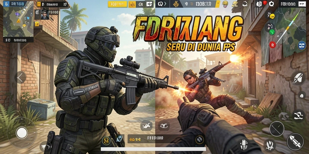 Screenshot tampilan gameplay seru FPS di FB168.