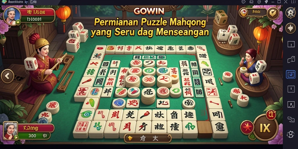 Tampilan gameplay GOWIN dengan grafis Mahjong yang menarik.