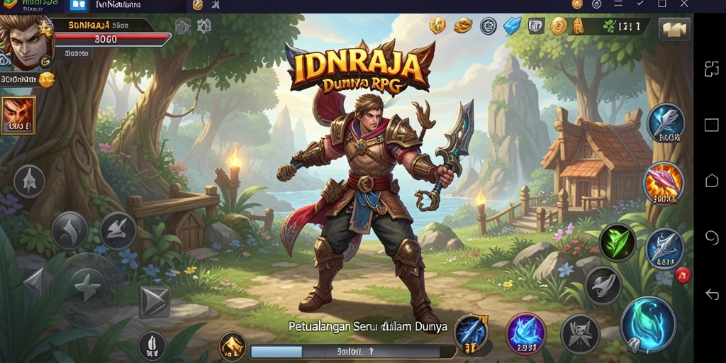 Tampilan gameplay seru IDNRAJA dengan petualangan RPG mendebarkan.