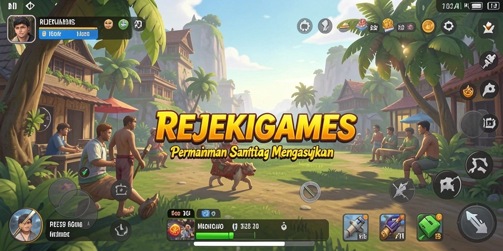Screenshot dari gameplay menyenangkan REJEKIGAMES yang penuh warna.