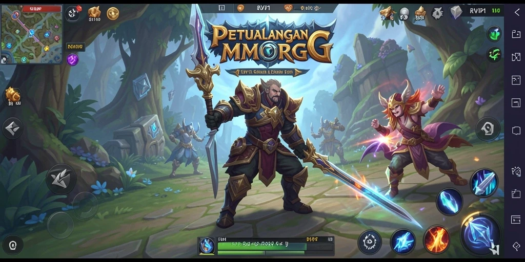 Screenshot menampilkan aksi seru dalam permainan MMORPG RVIP1.