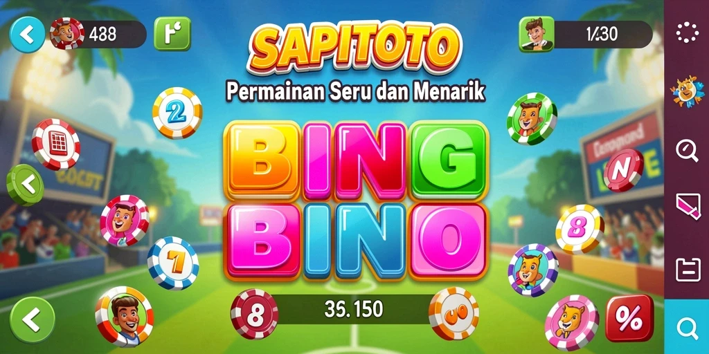 Screenshot gameplay SAPITOTO dengan suasana Bingo yang seru.