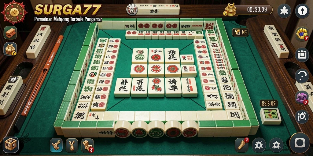 Tampilan gameplay <strong>SURGA77</strong> yang menarik dalam permainan Mahjong.