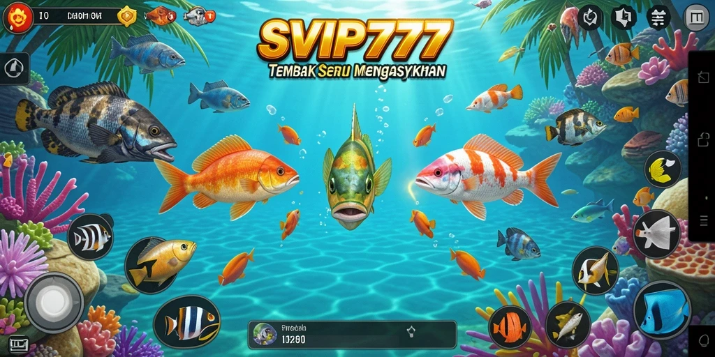 Tampilan gameplay Tembak Ikan yang seru dan menegangkan.