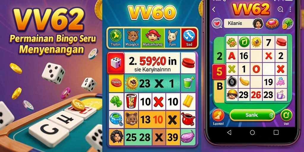 Tampilan gameplay seru di Bingo VV62 dengan hadiah menarik.